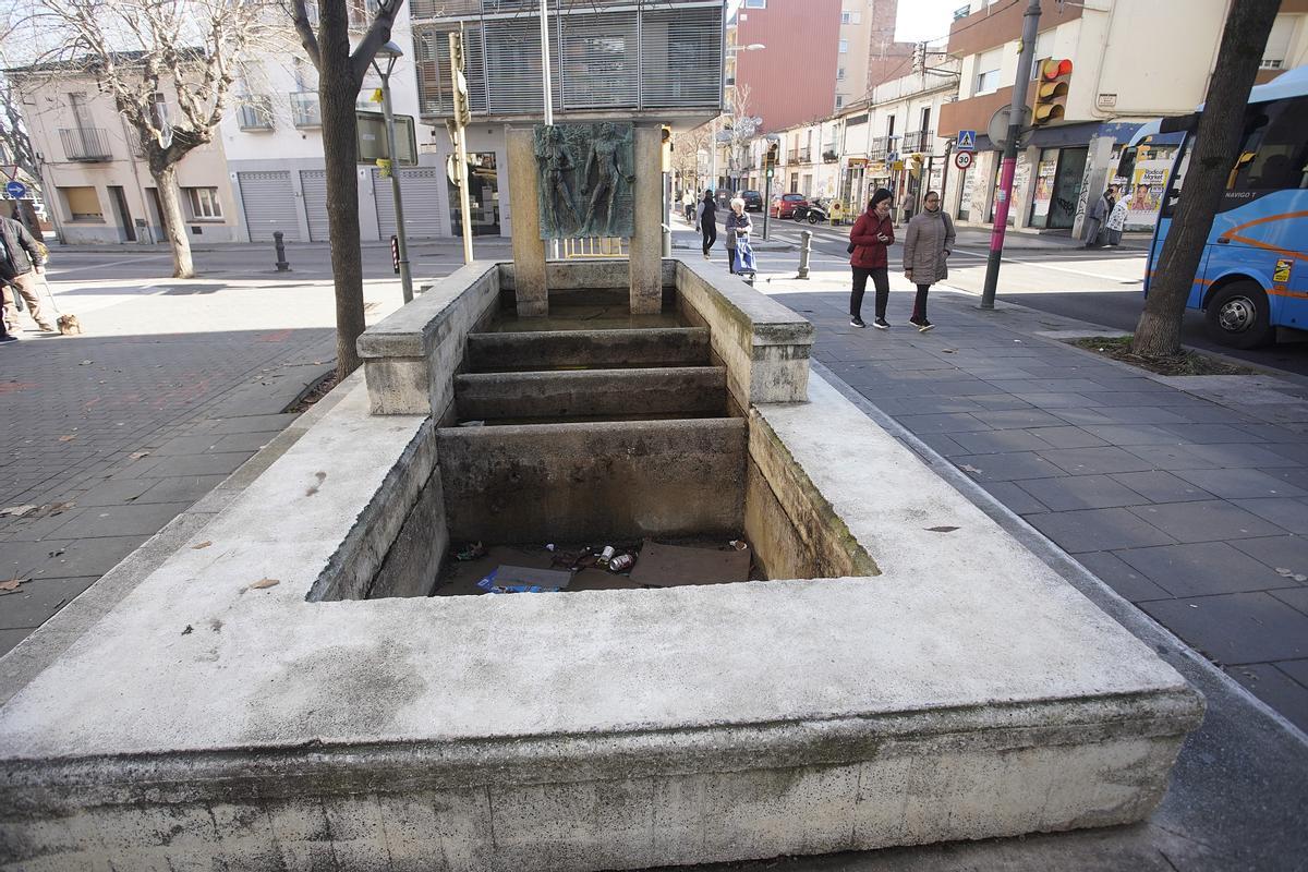 La font del Passeig Ciutat de Girona que es vol remodelar.