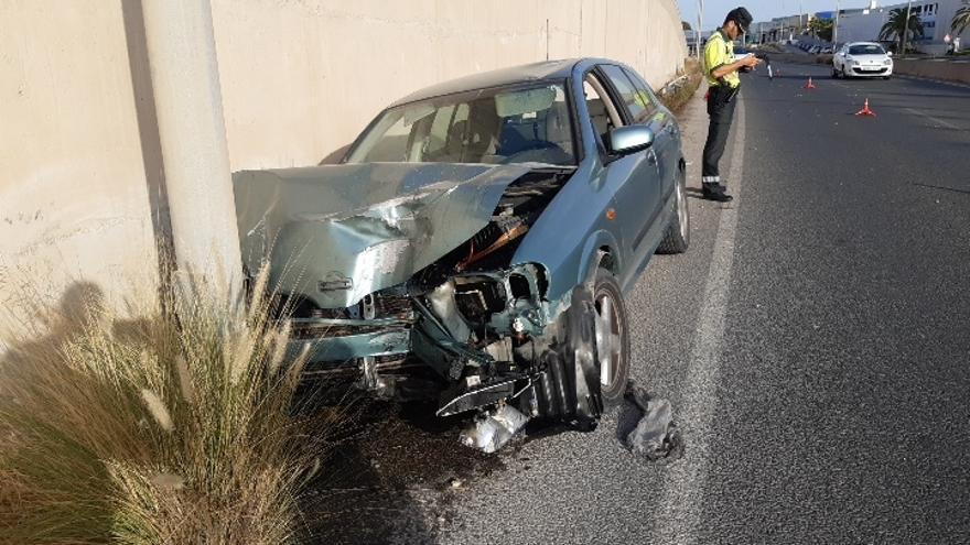 Estado del vehículo tras el accidente en Murcia.