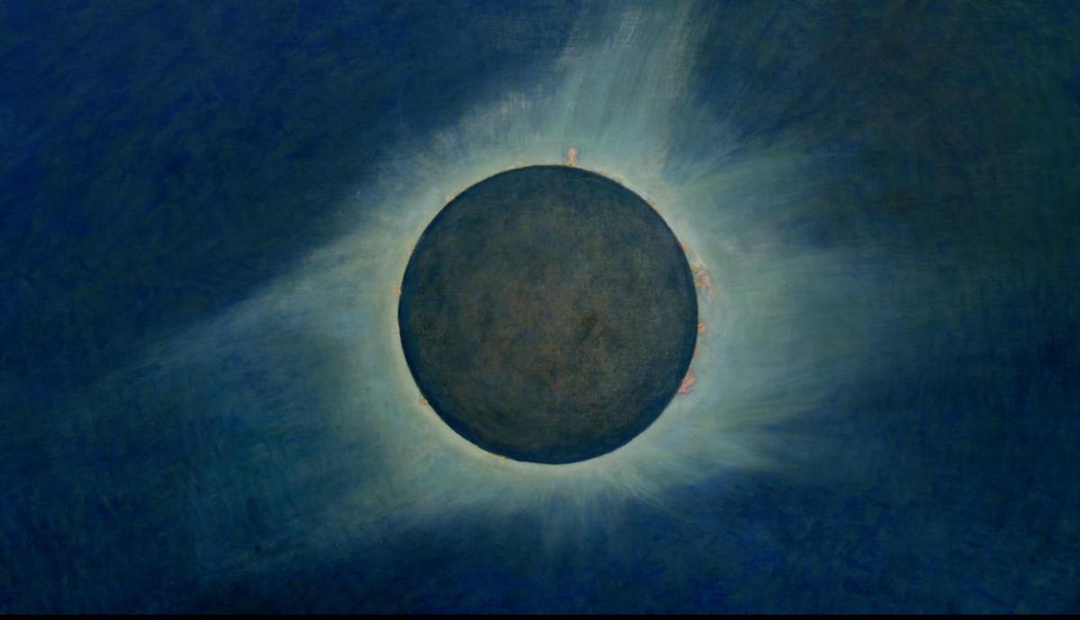 La pintura 'Solar Eclipse, Lompoc, California, 1923', del artista Howard Russell Butler.