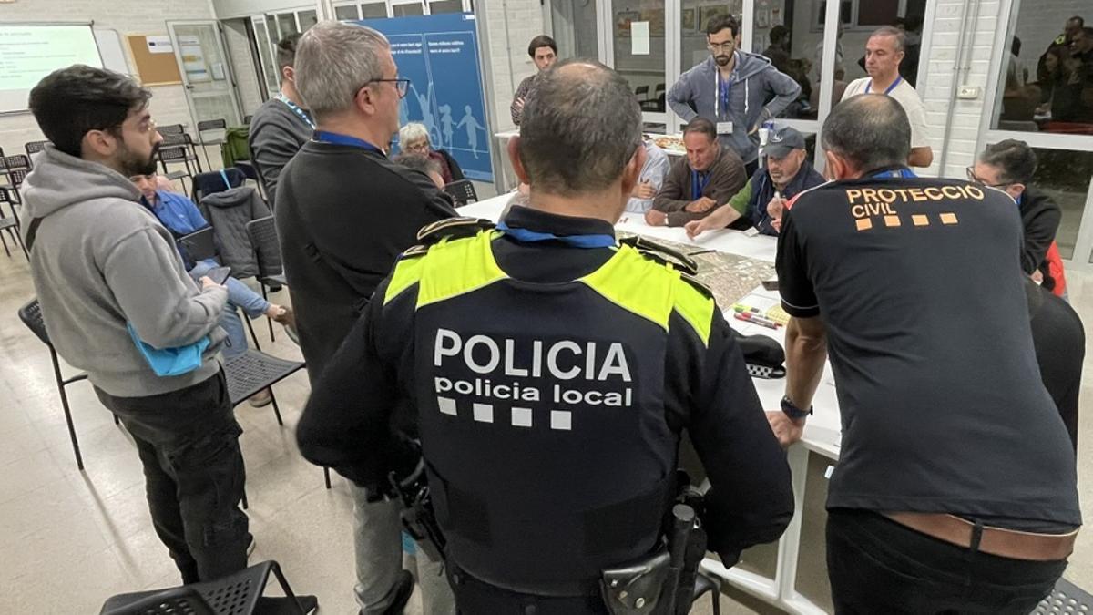 Un dels moments del simulacre, a Blanes.