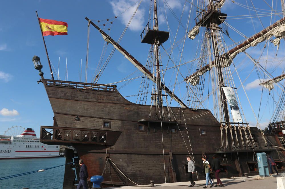 El galeón Andalucía, en el puerto de Málaga