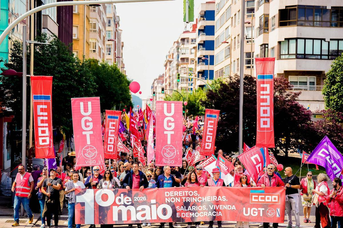 Primero de Mayo en Vigo: por la paz, mejores salarios y vivienda digna