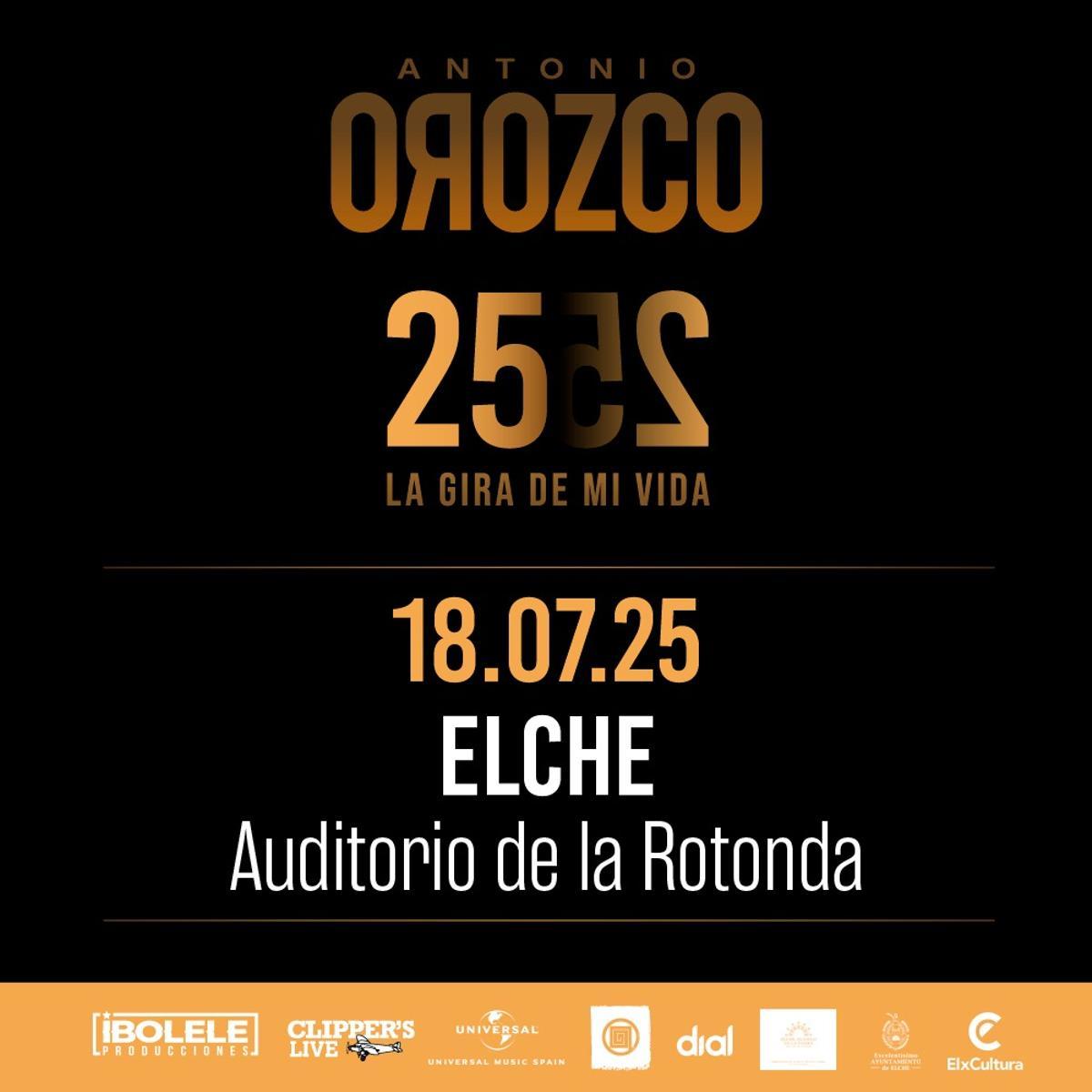 Anuncio de gira de Antonio Orozco