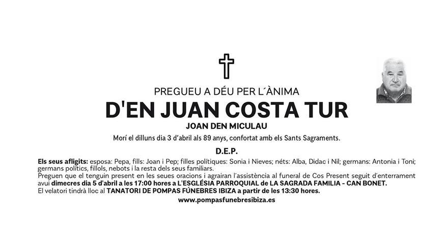 Esquela Juan Costa Tur