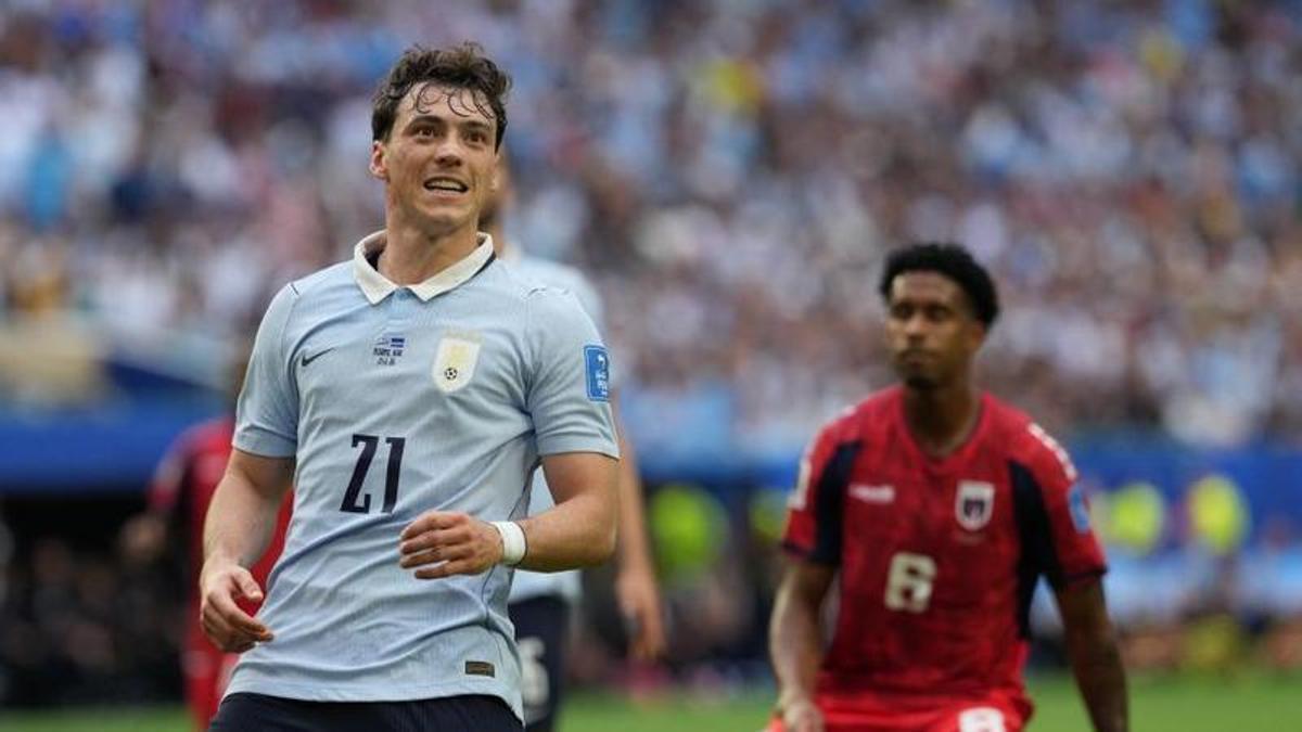 Fede Viñas, con la selección uruguaya en el Mundial