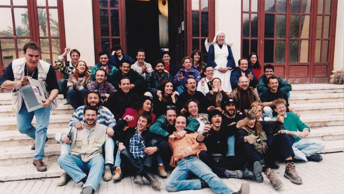 Equipo del rodaje de la película "Tabarka", del año 1996