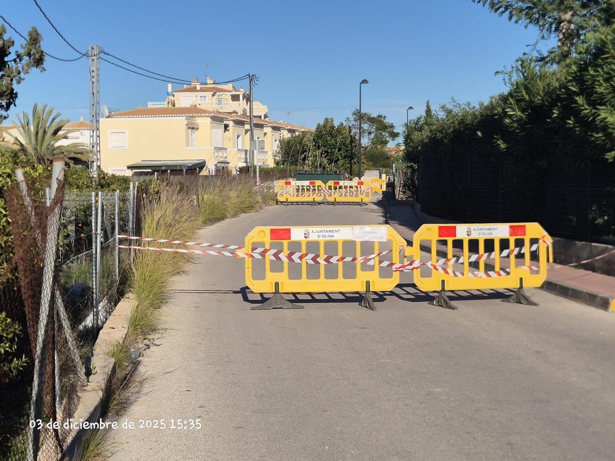 El puente cortado entre Oliva y Dénia.
