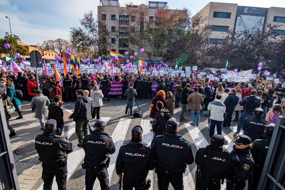 Cientos de manifestantes en la movilización ...