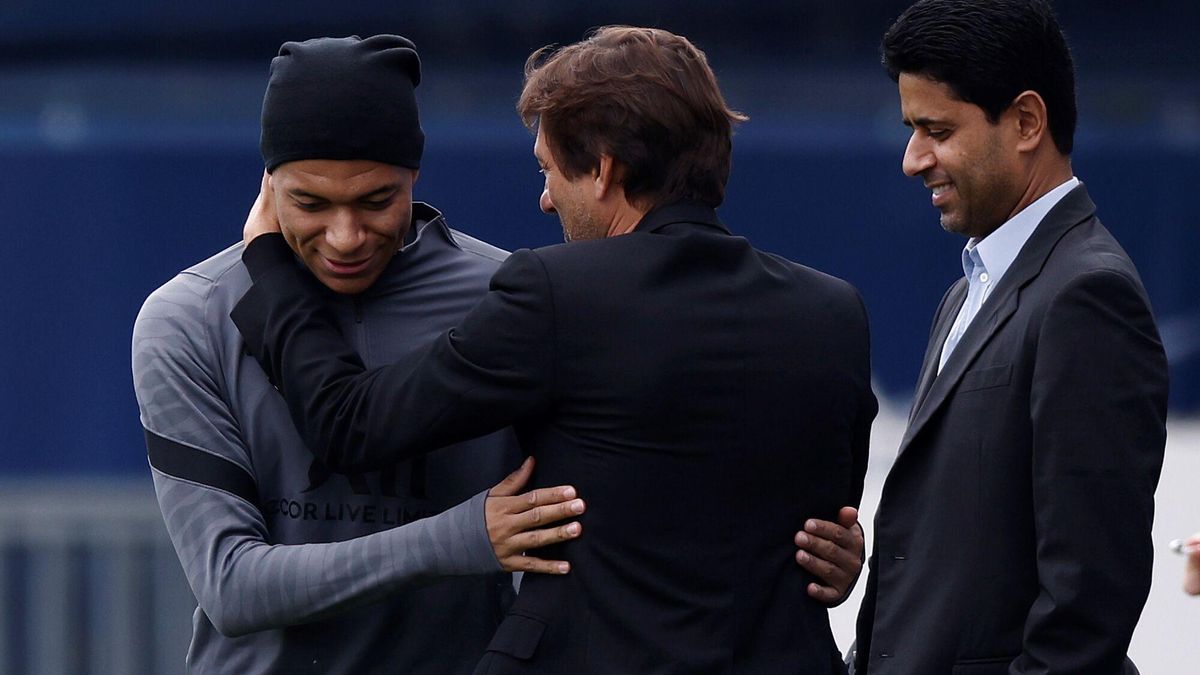 Mbappé, Leonardo y Al Khelaifi, en una foto de archivo.