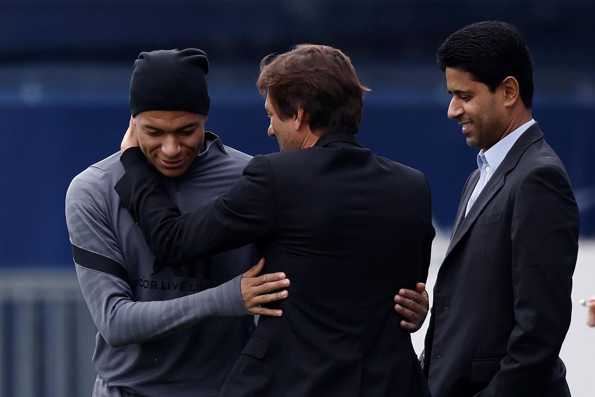 Mbappé, Leonardo y Al Khelaifi, en una foto de archivo.