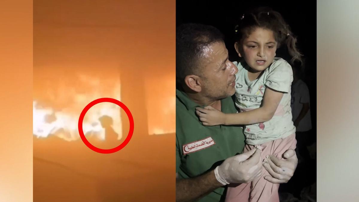 Sobrevive la niña gazatí que intentaba escapar del fuego provocado por un ataque israelí contra un colegio