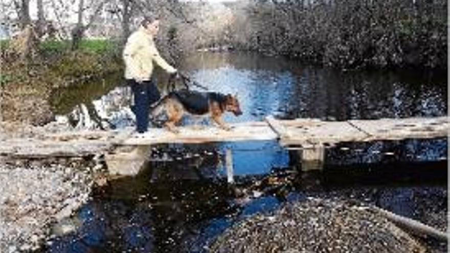 Una de les antigues passeres, que va desaparèixer per la força del riu.