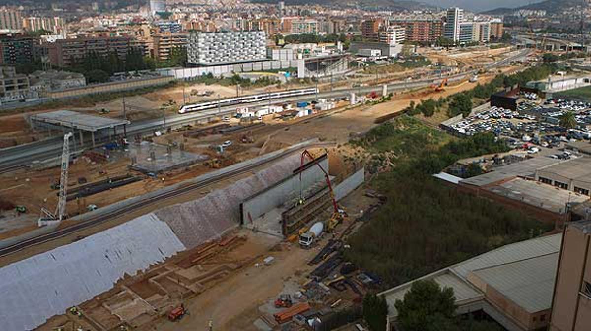 Hallado un yacimiento con restos arqueológicos cerca de las obras de la futura estación de La Sagrera.