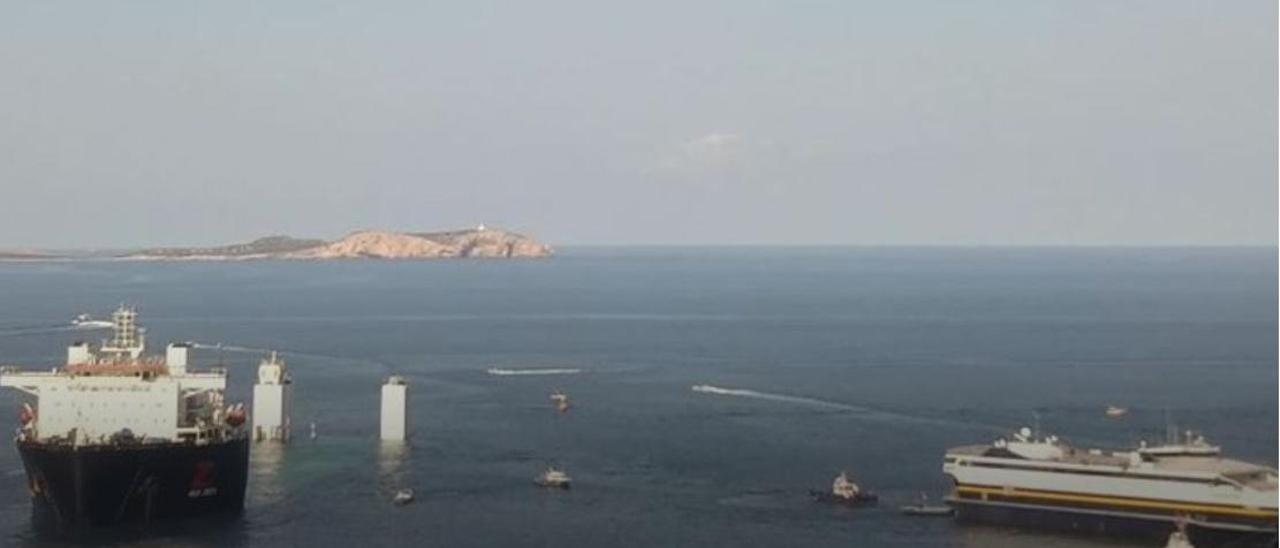 La liberación de los ferris de Trasmapi en Ibiza a vista de pájaro