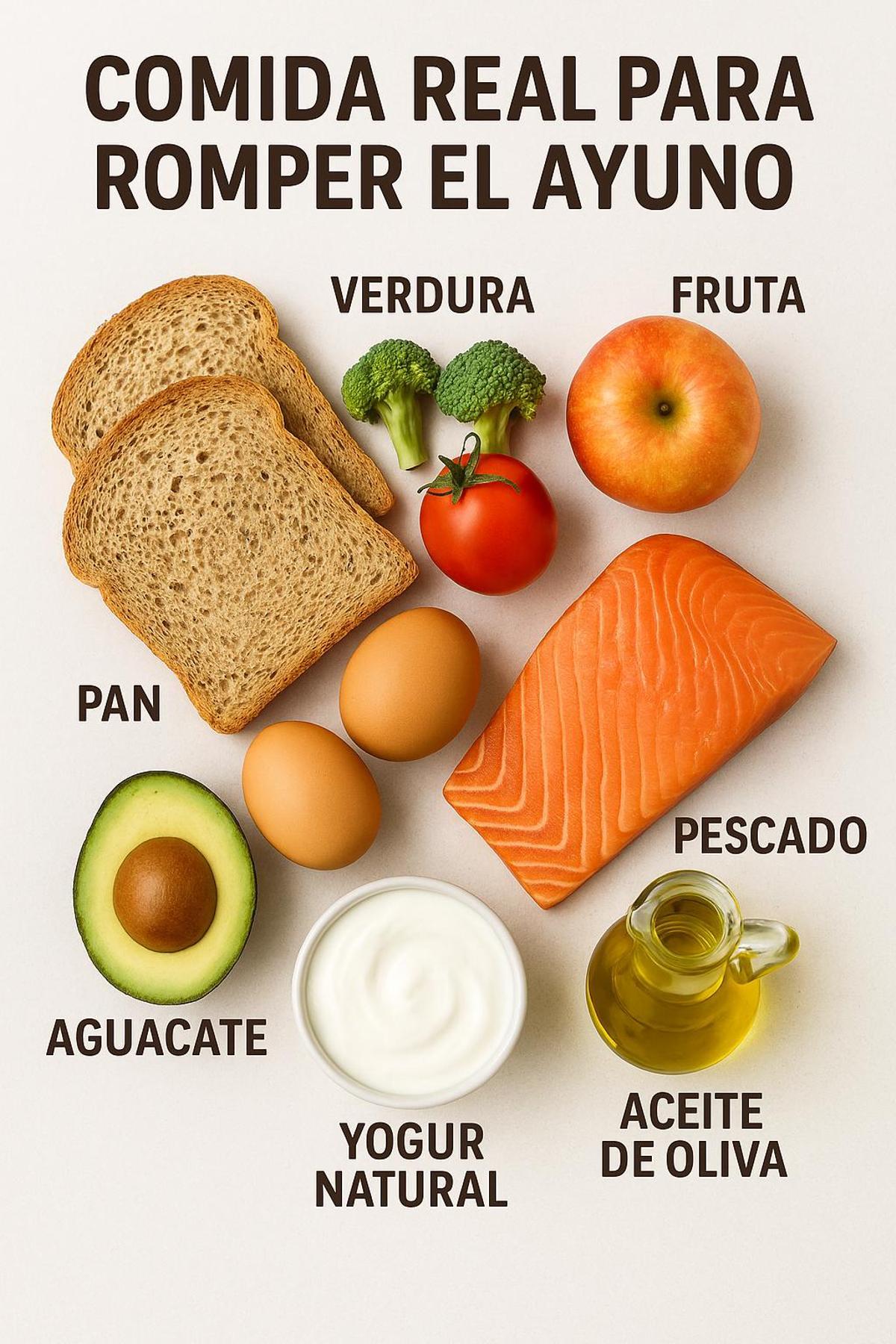 Los alimentos reales que se deben tomar para romper el ayuno