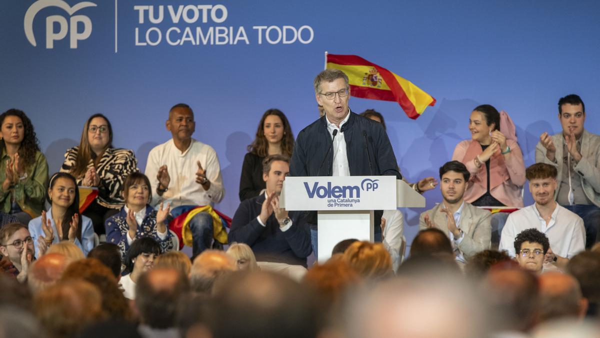 Feijóo en acto de campaña en Lleida