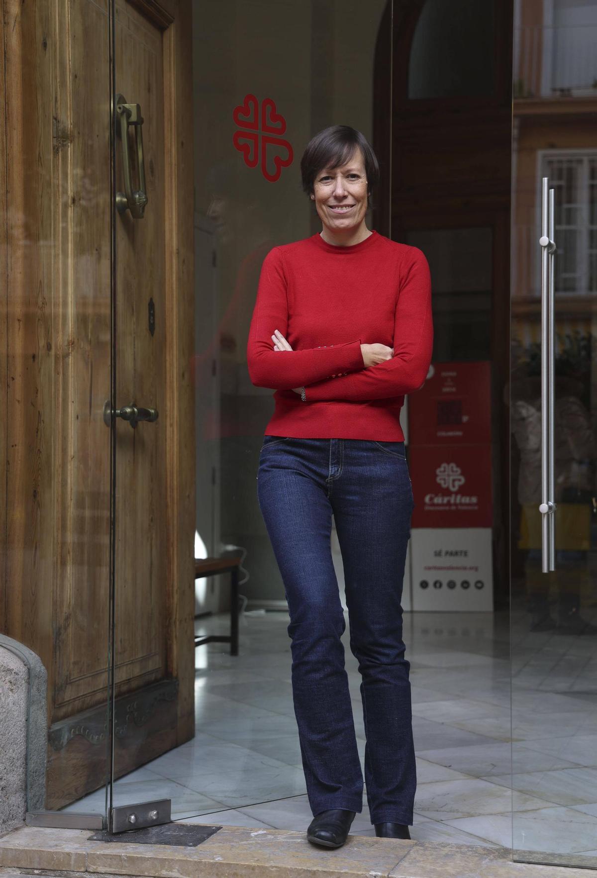 Aurora Aranda en la sede de Cáritas