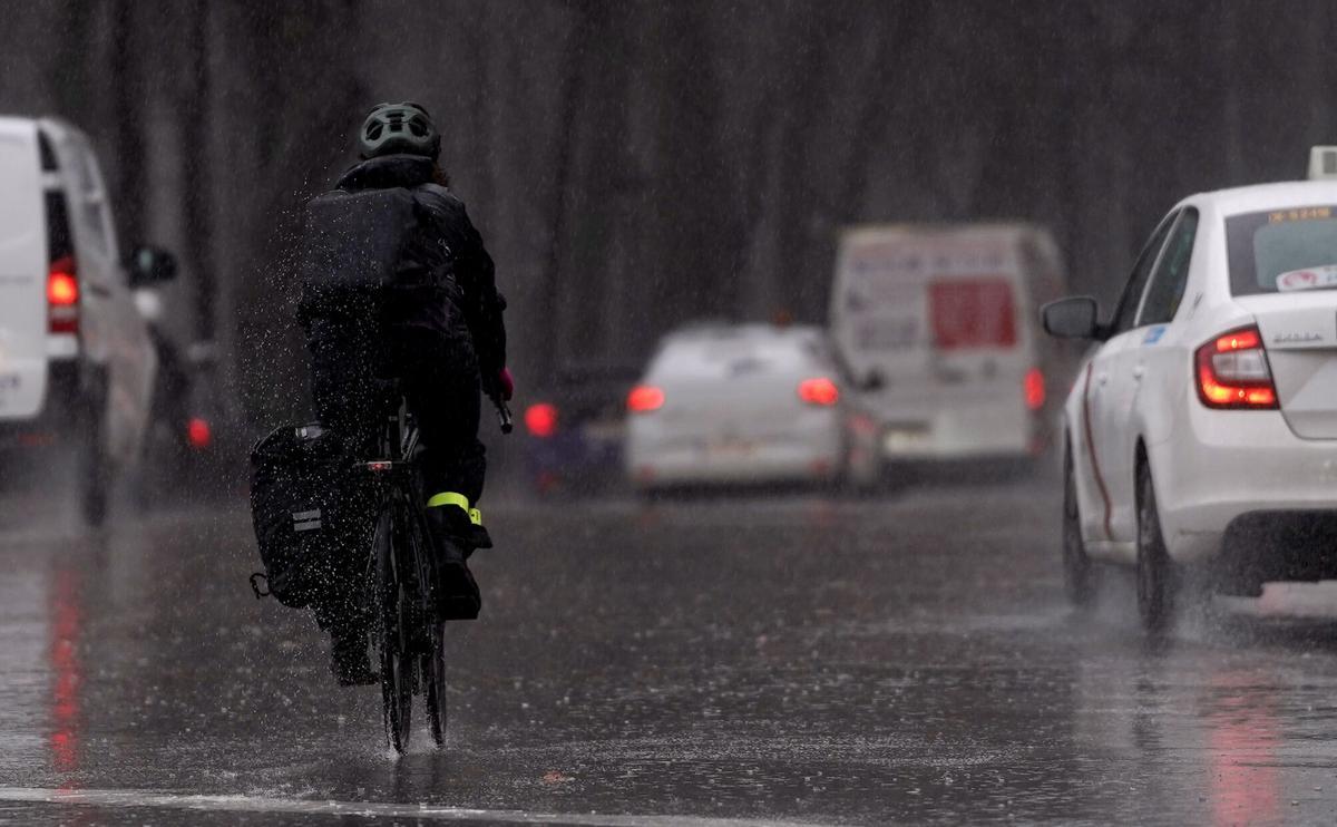 Lluvia en en el centro de Madrid