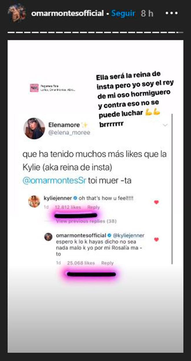 Omar Montes responde a Kylie Jenner