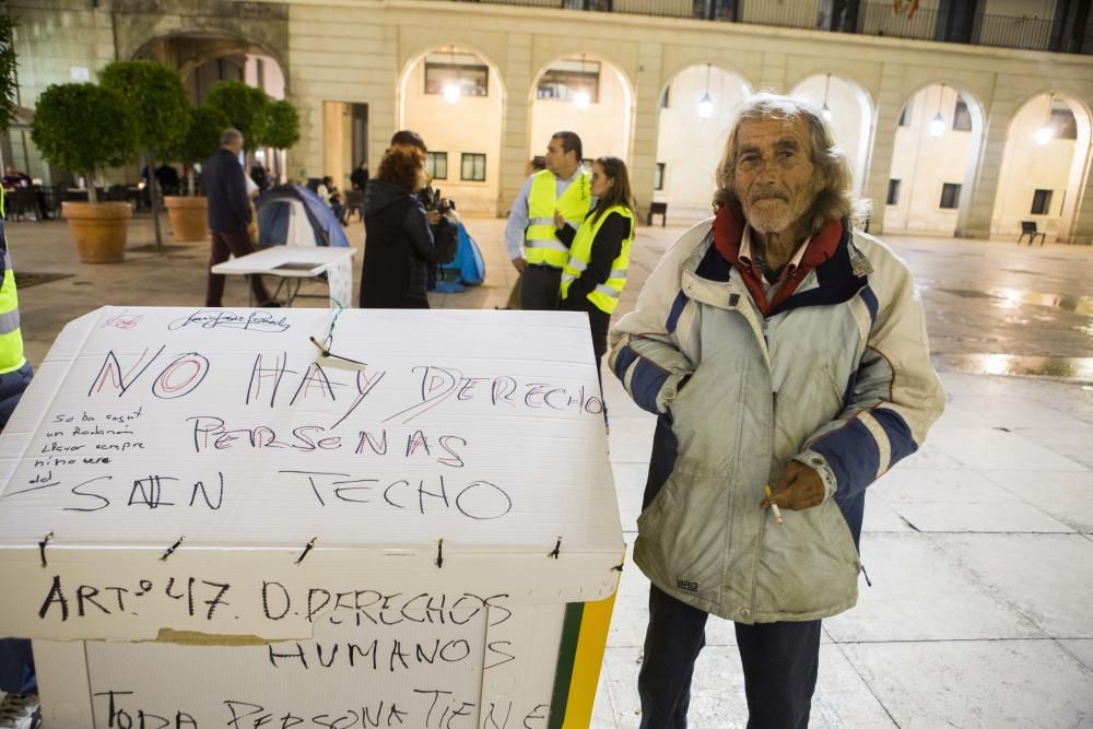 Protesta de personas sin techo