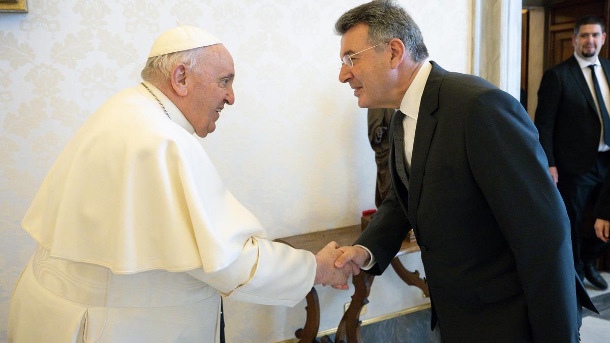 El papa Francesc rep al president de la Diputació de Girona