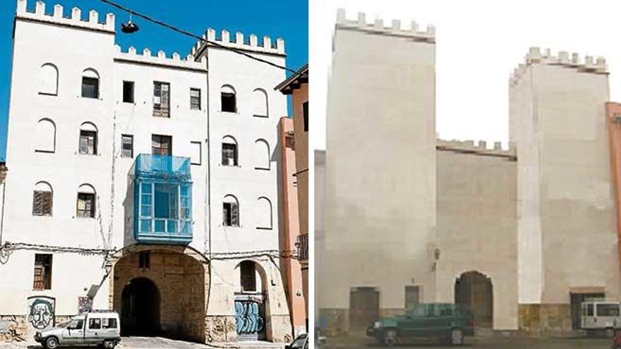 A la derecha, foto montaje que pretende mostrar que sin la primera crujía se entendería el edificio.