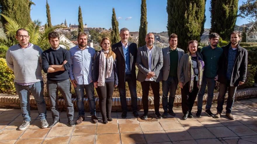 Los diez secretarios generales autonómicos de Podemos presentes en Toledo.