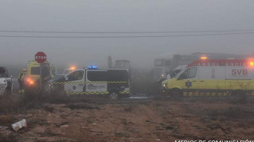 Imagen en la que se aprecia la densa niebla en el momento del accidente.