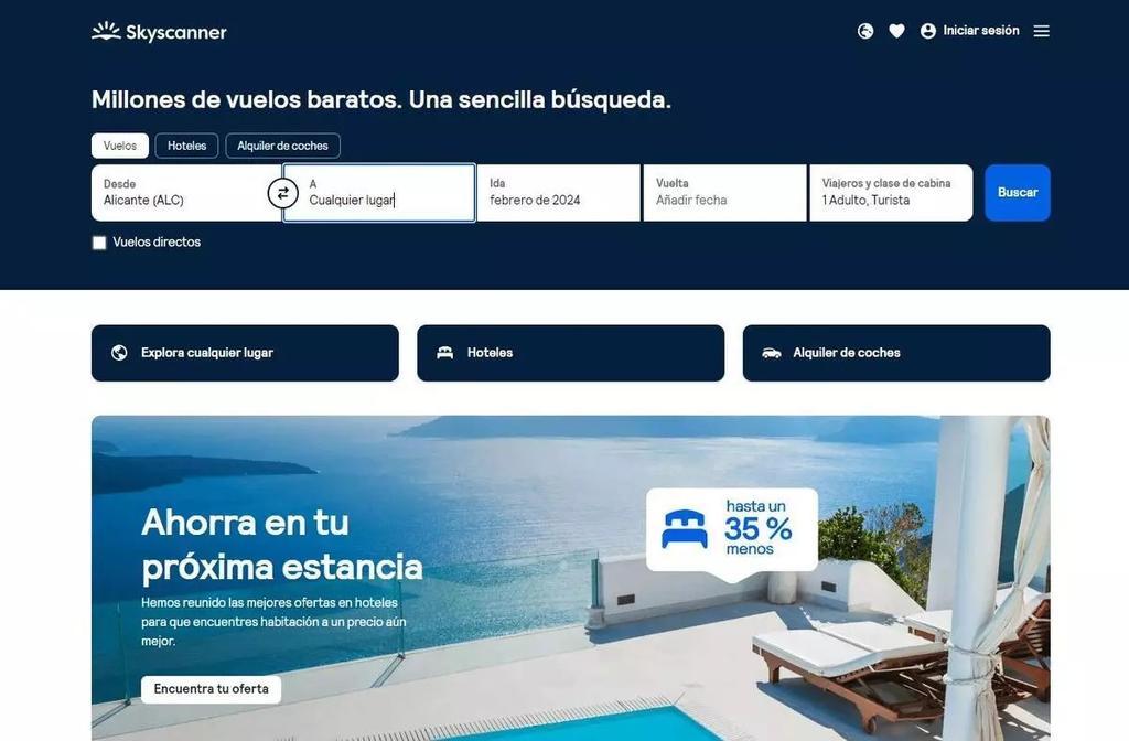 Web de Skyscanner.