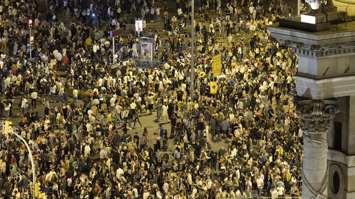 El piromusical de la Mercè, en la Avinguda María Cristina de Barcelona