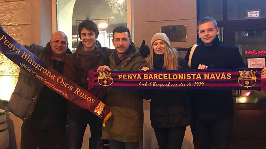 Intercanvi de bufandes amb la Penya Barcelonista de Sant Petersburg