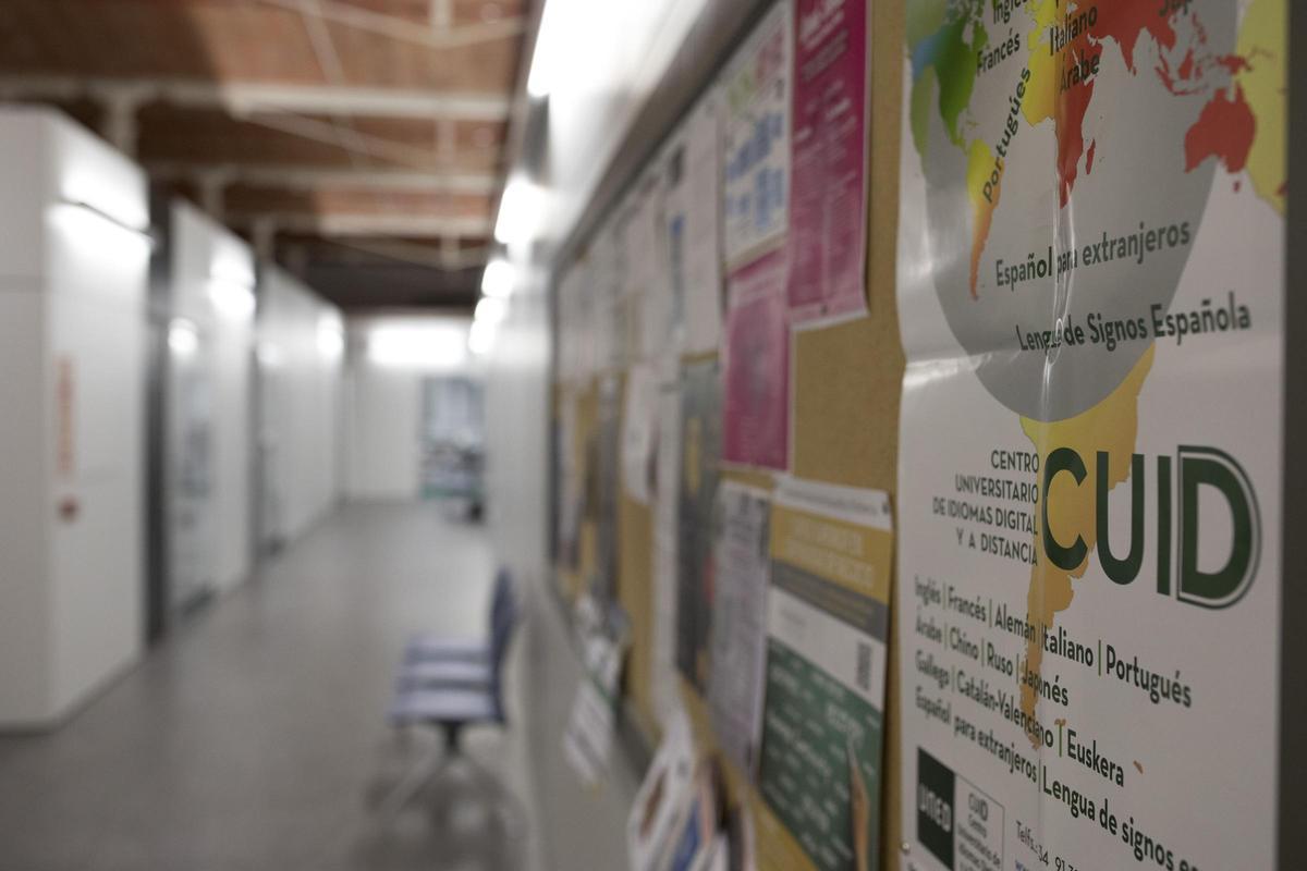 Una de les aules de la UNED a les comarques Gironines