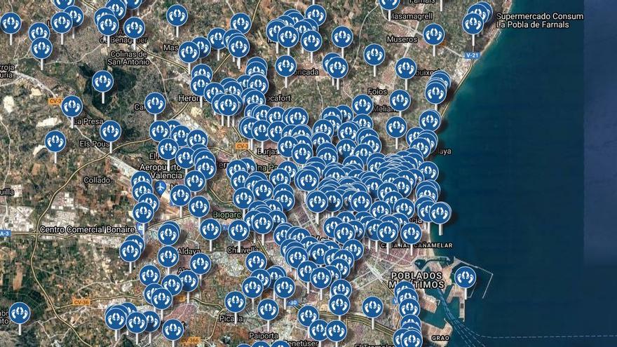 Imagen de los lugares recomendados por la página web en el área metropolitana de València