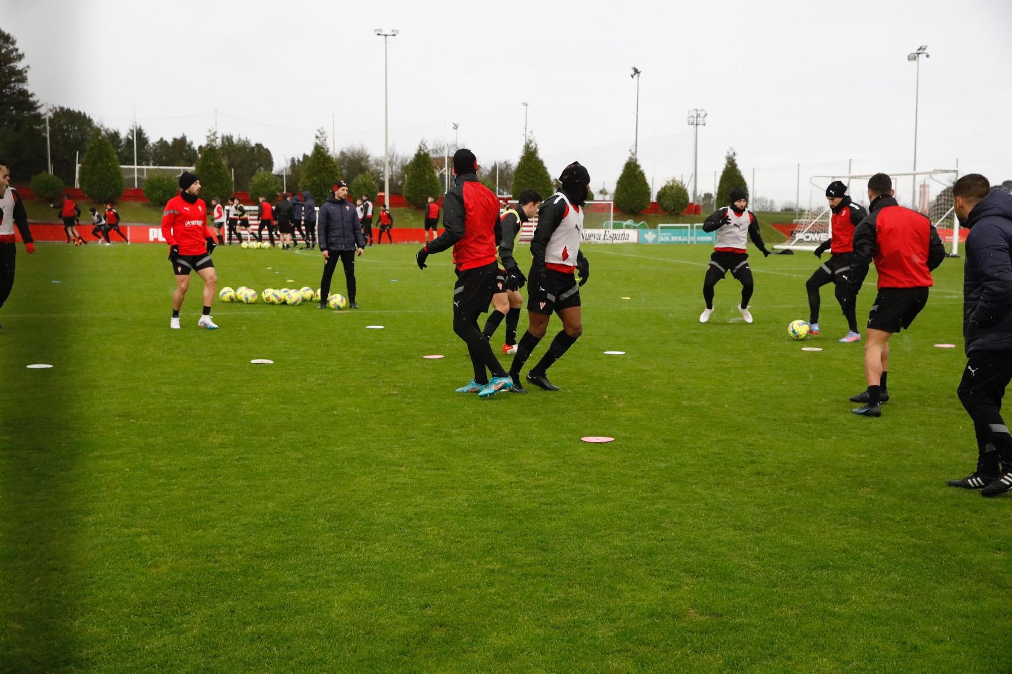 En imágenes: Entrenamiento del Sporting en Mareo