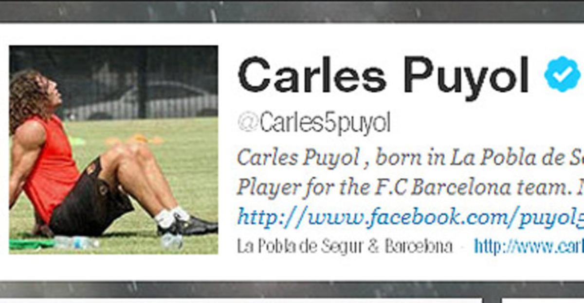 Perfil del compte de Twitter de Carles Puyol. Perfil del compte de Twitter de Carles Puyol.
