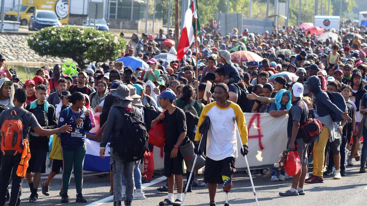 Caravana de inmigrantes iniciada desde el sur de México.