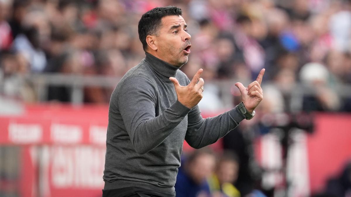 Míchel durante el partido ante el Atlético