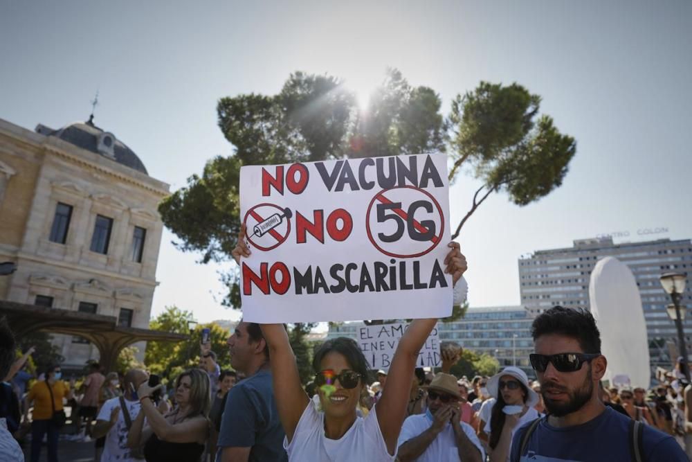 Concentració a Madrid contra les mascaretes