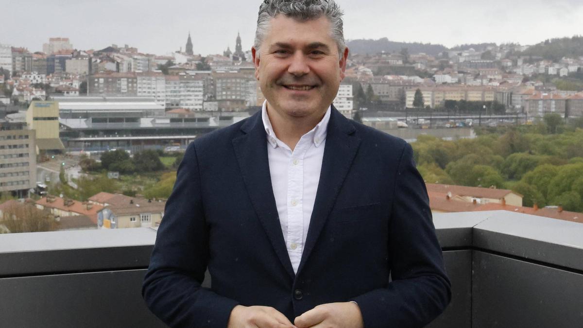 Ovidio Rodeiro, alcalde de Boqueixón, en la sede de EL CORREO GALLEGO