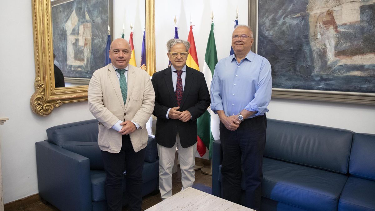 El delegado de Cultura, Gabriel Duque, el presidente de la Diputación, Salvador Fuentes, y el gerente del IMAE, Juan Miguel Moreno Calderón.