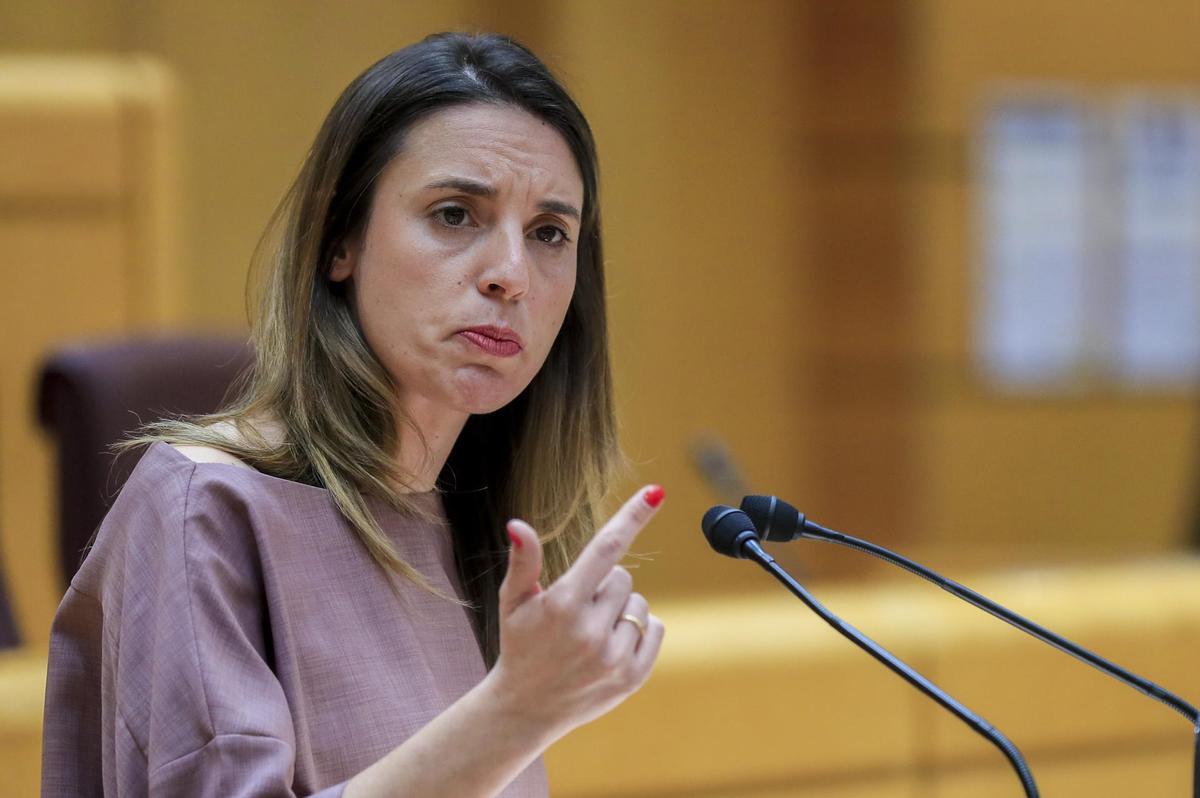 Irene Montero este martes en el Senado. 