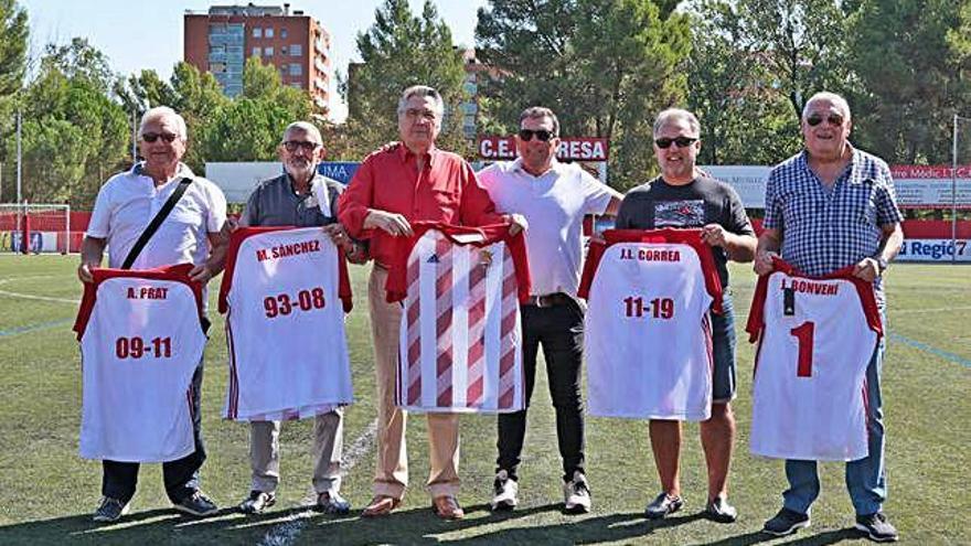 Foto de presidents: Prat, Sánchez, Maza, Villa, Correa i Bonvehí