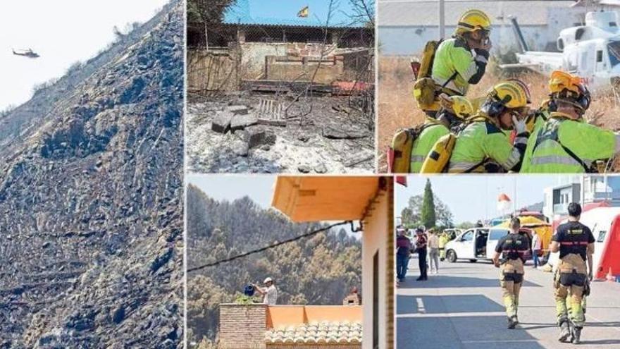Consolidan el 70% del perímetro del incendio de la Serrà d'Espadà aún sin estabilizar