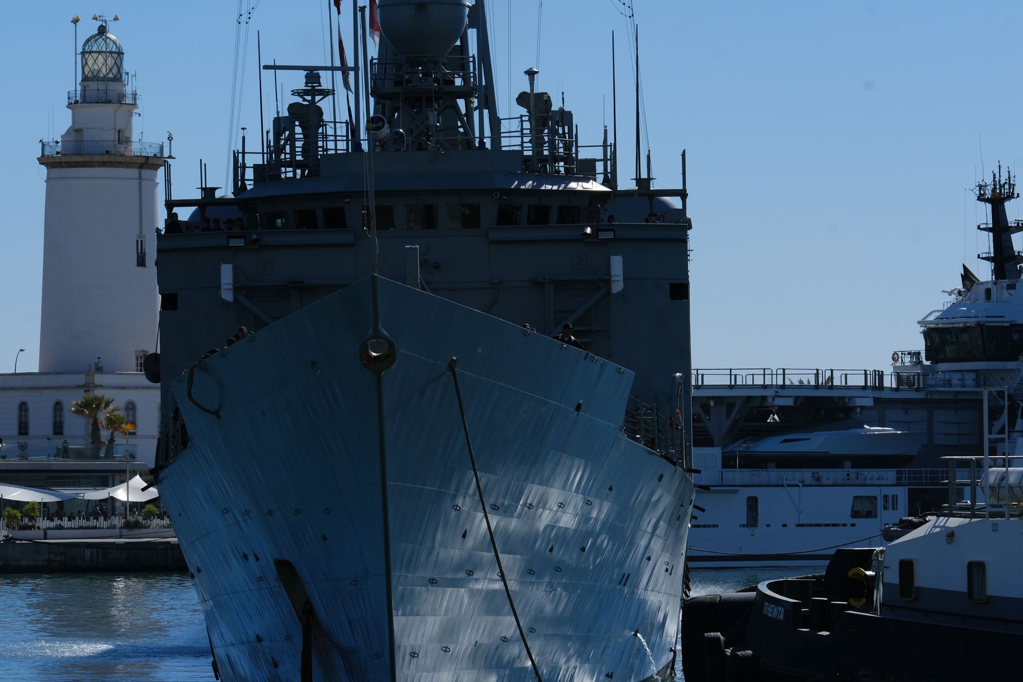 La fragata Santa María, en el puerto de Málaga.