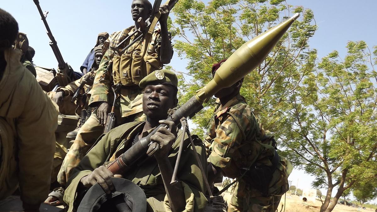 Soldados del Ejército de Sudán del Sur.