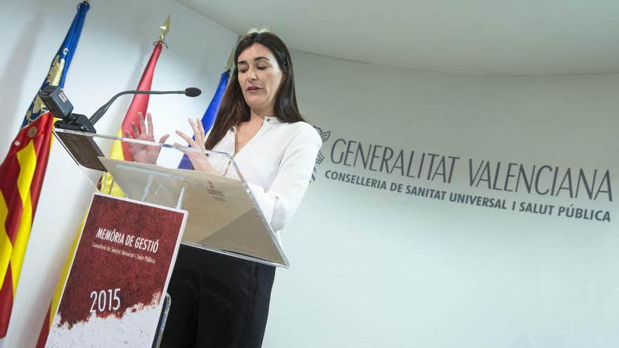 La consellera Carmen Montón, durante su intervención de hoy.