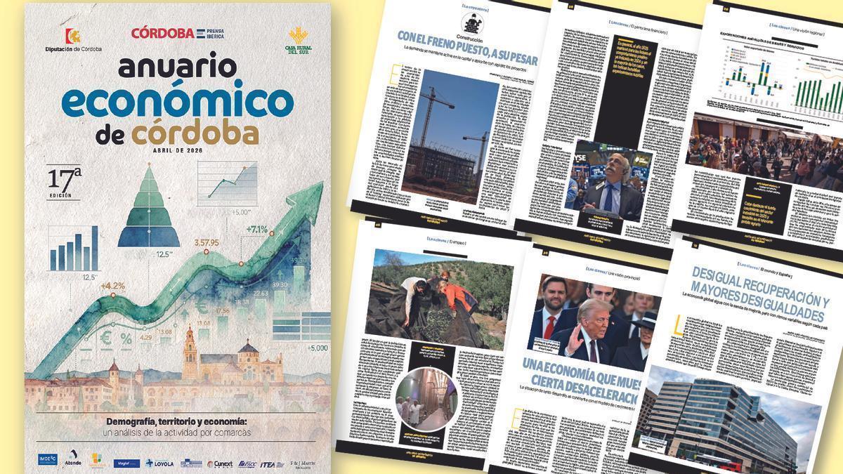 Portada y páginas interiores del Anuario Económico de Córdoba.