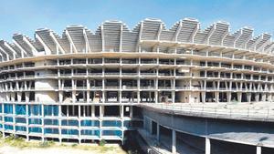 Así se encuentra el estadio Nou Mestalla.