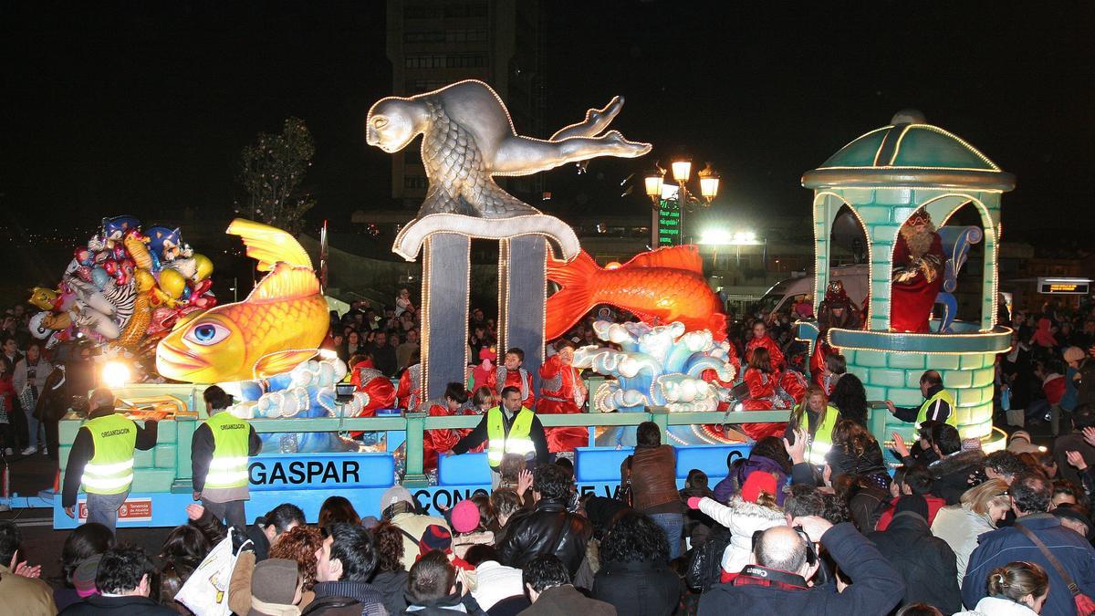 Carroza del rey Gaspar en una de las Cabalgatas de Reyes de Vigo