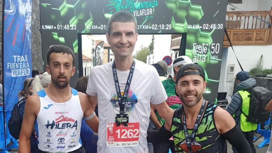 Los tres primeros clasificados de la prueba reina. | EL DÍA